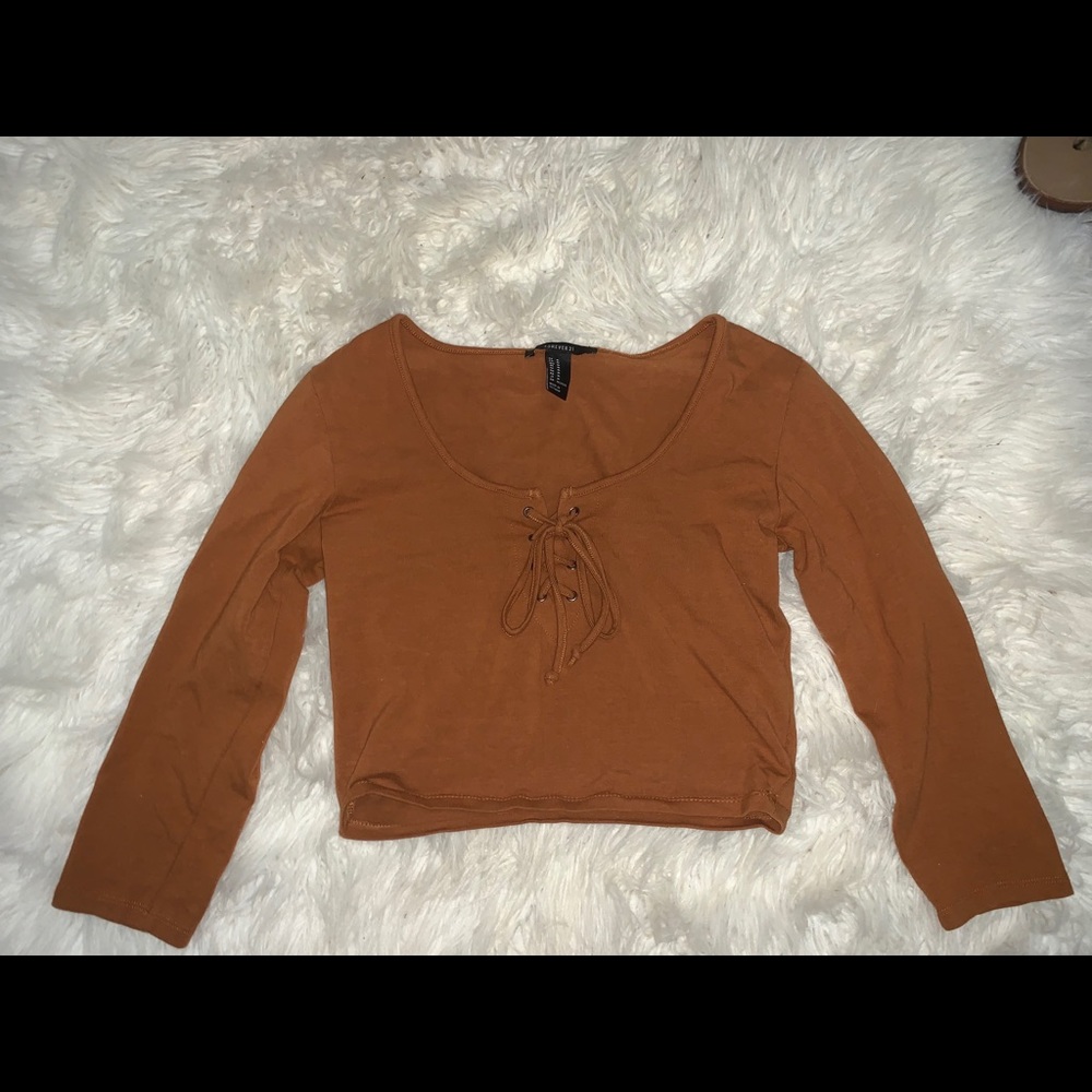 Forever 21 Lace Up Crop Top